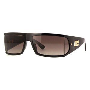A0673Z New DSQUARED2 Black Wraparound D2 0140/S 807HA Sunglasses Women